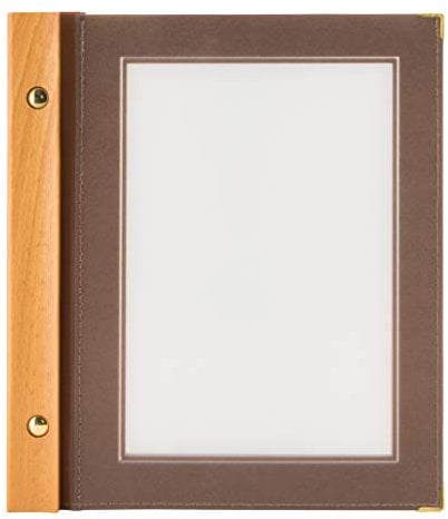 SECURIT Wood A5 Menukarte inkl. 2 dopplete Einlage für Menüs (für 4 Seiten A5)