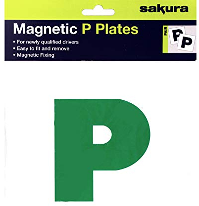 Sakura SS3338 Car P Plates, Universal, Set of 2