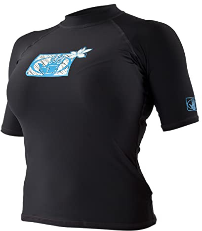 Body Glove Wetsuit Women's Co Basic Fitted Short Sleeve Rashguard, Black, X-Large