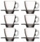 12 pièces Set de 6 tasses à expresso avec soucoupe Aqua