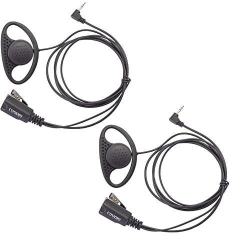 COODIO 2 x Auriculares 1 Pin Forma D Micro-Auricular Micrófono Policía Microfono Seguridad y Bodyguard para Motorola TLKR Walkie Talkies Transceptor
