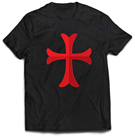 lepni.me Männer T-Shirt Das Ritterkreuz des Tempelritters, der Tempel des Ordens von Salomo (5XL Schwarz Mehrfarben)