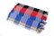 my Hamam, Pestemal Saunatuch Hamamtuch Set 6 er Set Classic je 2 mal in rot, blau und schwarz, Badetuch, Strandtuch, Wellness und Spa