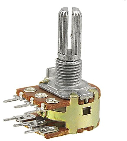sourcing map Knuted Welle Dual Zweizahl Taper Linear geradlinig Potentiometer 5K Ohm B5K DE de