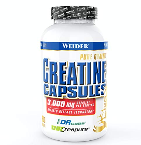 Weider - Pure Creatine Capsules - Ultra-reines Creapure für maximale Kraftsteigerung - Kreatin für den Muskelaufbau - 200 Kapseln