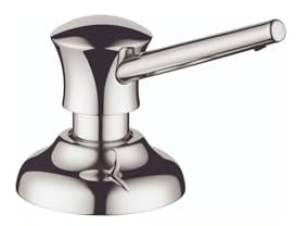 hansgrohe Bath and Kitchen Sink Soap Dispenser, Traditional Premium 2-inch, Classic Soap Dispenser in Chrome, 04540000