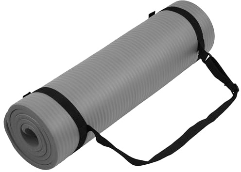 BalanceFrom BFGY-AP6GY Go Yoga Allzweck-Yogamatte mit Tragegurt, Grau, Einheitsgröße