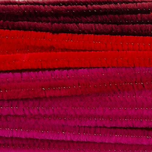 Vaessen Creative Pfeifenreiniger zum Basteln und Dekorieren, Cheniulle, Rot, 30 x 0.8 x 0.1 cm