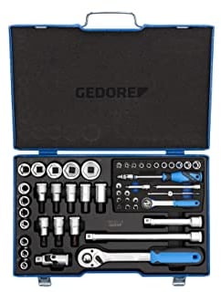 GEDORE 19 V 20 U-10 Steckschlüsselsatz Knarrenkasten 50tlg. 4-30mm 1/4 + 1/2 Zoll