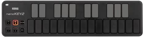KORG nanoKEY2, mini controller tastiera MIDI USB a 25 tasti, colore: Nero