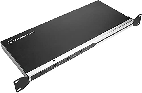 BeMatik - Matrix Wählschalter umschalten HDMI mit Audio von 4 Eingängen 4 Ausgang Rack 19
