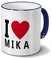 printplanet Tasse mit Namen Mika - Motiv I Love Mika - Namenstasse, Kaffeebecher, Mug, Becher, Kaffeetasse - Farbe Blau