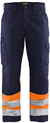 Blaklader 15641811 Hose mit hoher Sichtbarkeit, Marineblau/Orange, grootte C64