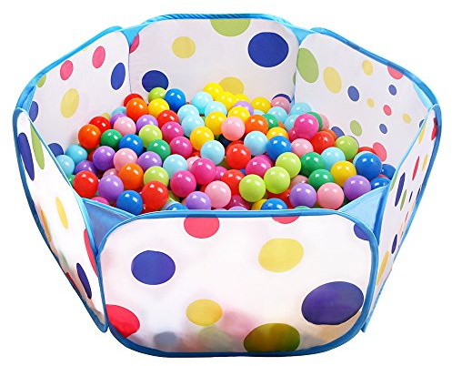 EocuSun Kids Ball Pit Large Pop Up Toddler Ball Pits Tent for Toddlers Girls Boys for Indoor Outdoor Baby Playpen w/Zipper Storage Bag, Balls Not Included (Blue)