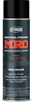 SEYMOUR 620-1433 Industrial MRO High Solids Spray Paint, Flat Black, 16 Ounce (Pack of 1)