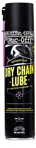 Muc-Off Dry Motorcycle Chain Lube Trocken Motorrad Kettenöl, 400 ml - Premium Motorrad Kettenfett, Kettenspray Motorrad - Formuliert Für Trockene Wetterbedingungen, schwarz / pink