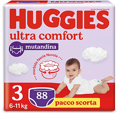 Huggies Ultra Comfort-Windelhöschen, Größe 3 (6-11 kg), Packung mit 88 Windelhöschen