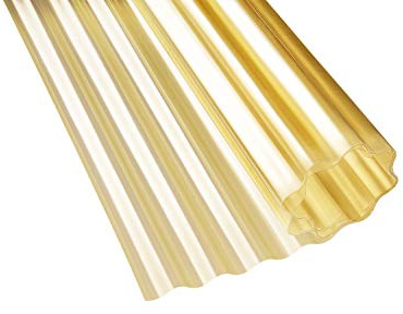Polyester Lichtwellbahn/Wellpolyester gelb transparent (30000 x 2000 mm)