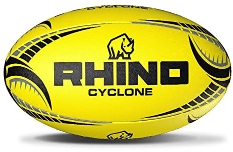 Rhino Cyclone Rugby Ball, Fluo Yellow, Size 3