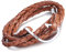 Infinite U Punk Hope Fish Hook Womens Mens Wrap Bracelet Braided Leather Alloy 4-5 Strands Bracelet Charm Wristband Bangle, Brown
