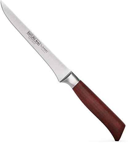 Burgvogel Solingen Natura Line, Ausbeinmesser Holzgriff, rot satiniert, geschmiedet, 15 cm, rostfrei, sehr scharf, Made in Germany, braun, 6920.906.15.0