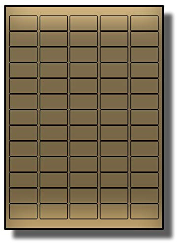 Label Planet® 65 Per Page/Sheet, 5 Sheets (325 Metallic Gold Sticky Labels), Small Mini A4 Return Address Shipping Stickers for Letters/Cards, for Laser Printer Only, LP65/38 M, 21.2 x 38.1 MM