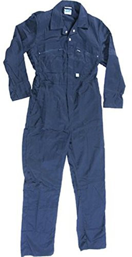 Men's Luxury Heavyweight Blue Castle Zip Front Boiler Suit - Work Overalls (48 Chest, Navy Blue)