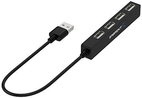SABRENT USB Hub, USB Adapter 2.0, USB verlängerung mit EIN/AUS-schaltern Geeignet, USB Verteiler mehrfach für PS4/PS5, Playstation 5, Laptop, PC, drucker, MacBook, USB Stick, Notebook (HB-MCRM)