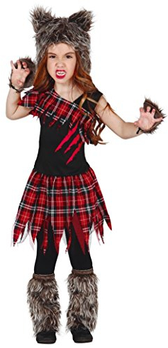 Generique - Werwolf-Kostüm für Kinder schwarz-rot-grau - 122/134 (7-9 Jahre)