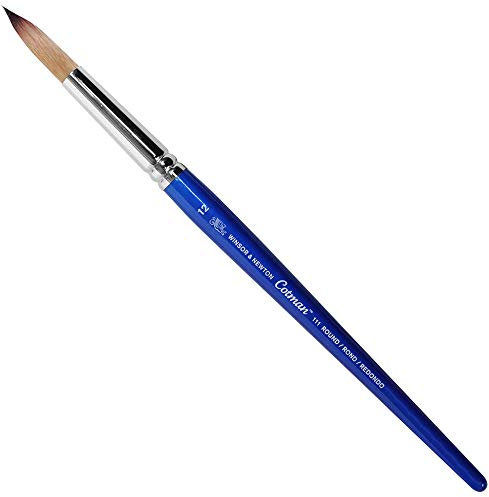 Winsor & Newton 5301012 Cotman Aquarell Synthetikhaar Pinsel - Serie 111 - Rundpinsel, kurzer Stiel mit exzellenter Sprungkraft, Farbtragekraft und Punktgenauigkeit - Nr. 12 - 7,9 mm