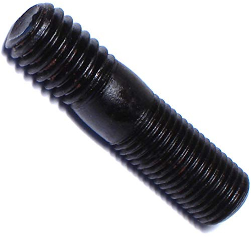 Hard-to-Find Fastener Double-Ended Automotive Studs, Durable Zinc-Plated Steel Threaded Rod for Automotive, Construction, Heavy Machinery, 3/8-16 x 3/8-24 x 1-1/2 - Pack of 5