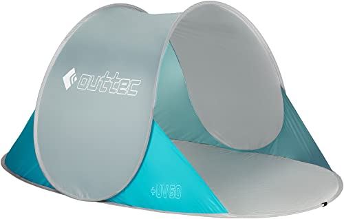 Tente de Plage avec Protection UV 50+, Pop Up Tente de Plage avec Sac de Transport, pour Famille Plage, Camping, Jardin, Protection Solaire (Gris)