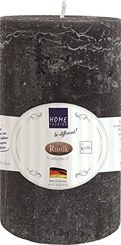 Kerze Stumpen Rustik black - schwarz Ø 7cm, Höhe 12cm