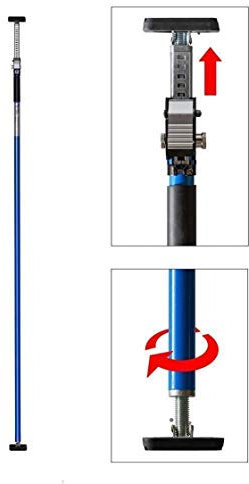 ALLEGRA AB175 Deckenstütze Profi Einhandstütze bis 60kg Baustütze Höhe 175cm Teleskopstütze Montagestütze (Blau)