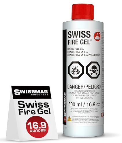 Swissmar Fire Gel Refill - Ideal for Fondue Fuel Burners & Portable Stove, Fluid Fuel Refill for Indoor & Outdoor Use, Lighter Fluid, Burns Longer - 16.9 Ounce