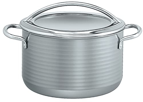 Silit Vision Kochtopf groß 24cm, Metalldeckel, Fleischtopf Induktion 6,4l, Silargan Funktionskeramik, grau