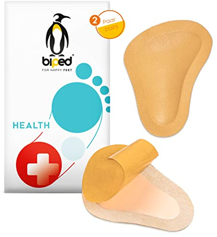 biped 2 paia di pelotte ortopediche per piede piatto a forma di T in pelle - sostegno retrocapitale - da incollare nelle scarpe e nei sandali z1780(36-38)