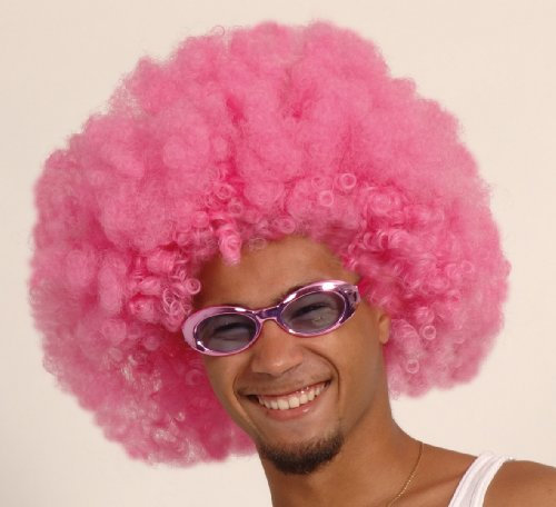 XL Afroperücke Afro Clown Perücke pink rosa