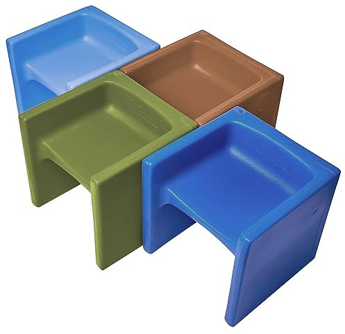 Children's Factory Cube Chairs, Set-4, Woodland CF910-047, Classroom Furniture, Kids Daycare and Preschool Flexible Seating, Toddler Reading Chair