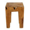 wohnfreuden Teakholz Hocker braun Vier Beine 40 cm - Badezimmer Holz Sitz 30 cm Durchmesser