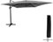 Pack Parasol déporté carré 3x3m inclinable Gris + bâche