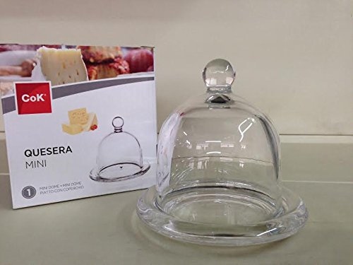 Piatto con Coperchio CM 12 in Vetro Base Campana Mini Quesera