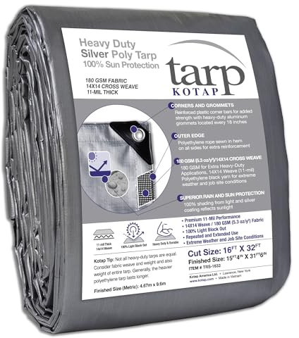 Kotap Lona de protección y cobertura resistente, 10 mil, polietileno (PE), multiusos, impermeable