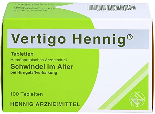 Vertigo Hennig: Schwindel im Alter bei Hirngefäßverkalkung, Homöopathisches Arzneimittel, 100 Tabletten