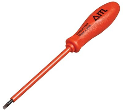 Insulated Tools Ltd 1860 Flat Terminal Screwdriver,Orange,75 mm x 3 x 0.5