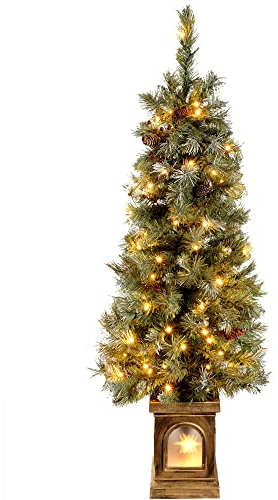 WeRChristmas Pre-Lit Scandinavian Blue Spruce Christmas Tree with 80 Warm White LED Lights, 4 feet/1.2 m - Green