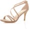 Ajvani Womens Ladies mid high Heel Strappy Crossover Wedding Sandals Shoes Size 5 38, Nude Suede, 5 UK
