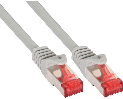InLine Patchkabel, S/FTP (PiMf), Cat.6, 250MHz, PVC, Kupfer, RJ45, 1Gb/s, 50m, grau, Netzwerkkabel, doppelt geschirmt, 76455