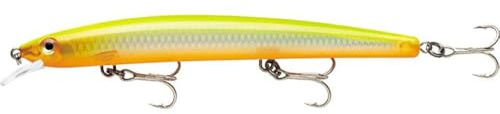 Rapala - MaxRap Angelköder - Angelzubehör mit aerodynamischem Profil - Salzwasser Spinnköder - Lauftiefe 0,3-0,9m - Fischköder 17cm, 28g - Hergestellt in Estland - Flake Hot Chartreuse