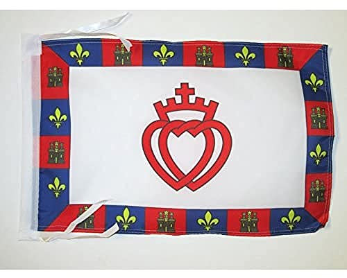 AZ FLAG - Drapeau Armoiries de la Vendée - 45x30 cm - Pavillon Vendéen Catholique 100% Polyester Avec Deux Cordelettes - 20g